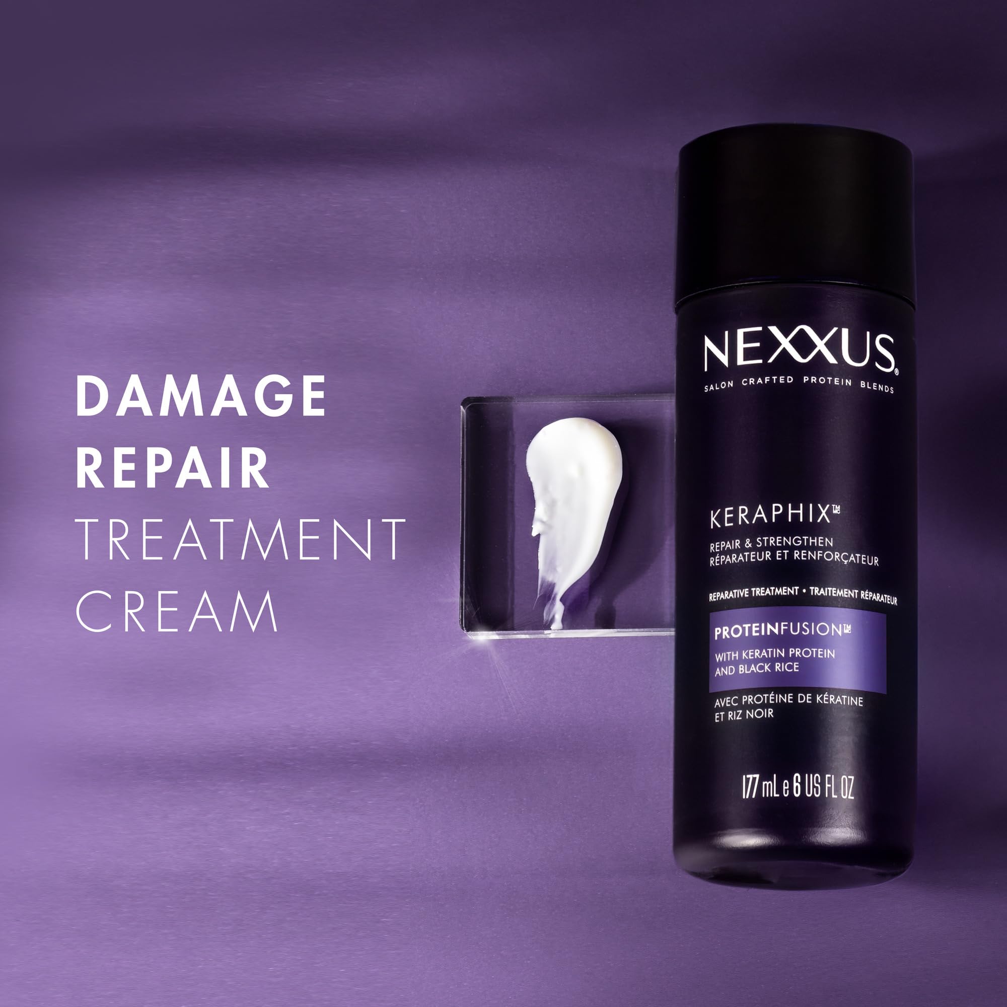 Nexxus Keraphix hair-strands close-up suggests smoother, shinier results potential