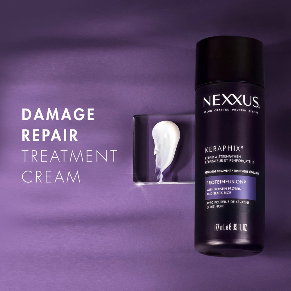 Nexxus Keraphix hair-strands close-up suggests smoother, shinier results potential