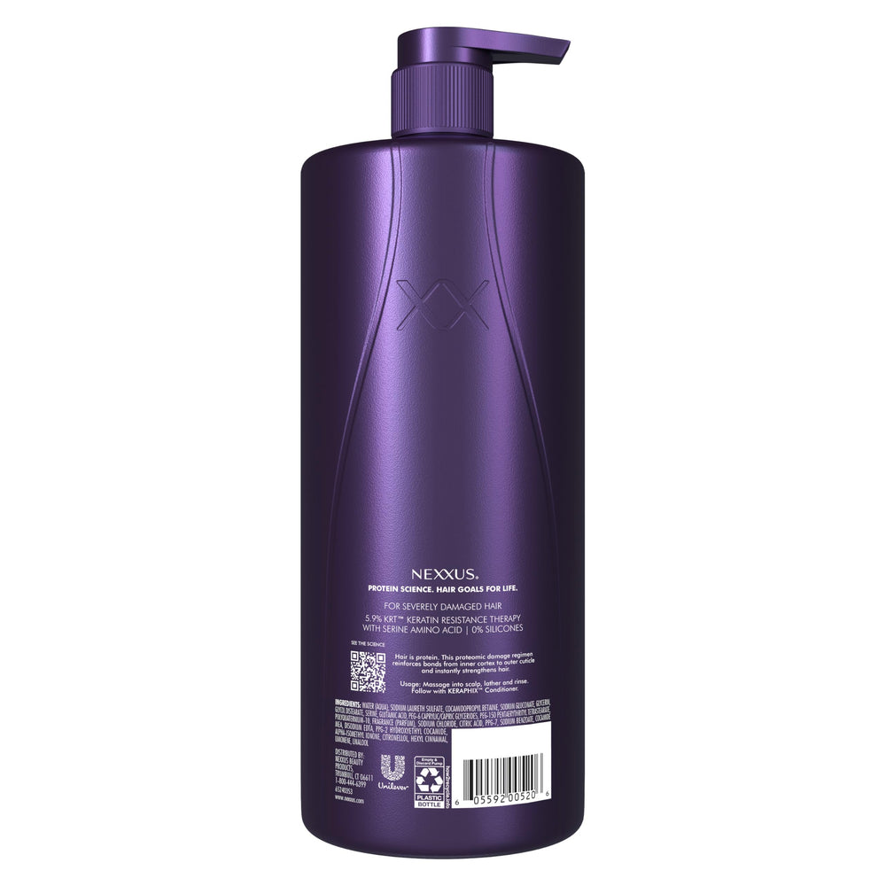 Nexxus Keraphix shampoo lather application demonstrating cleansing and repair prep at home