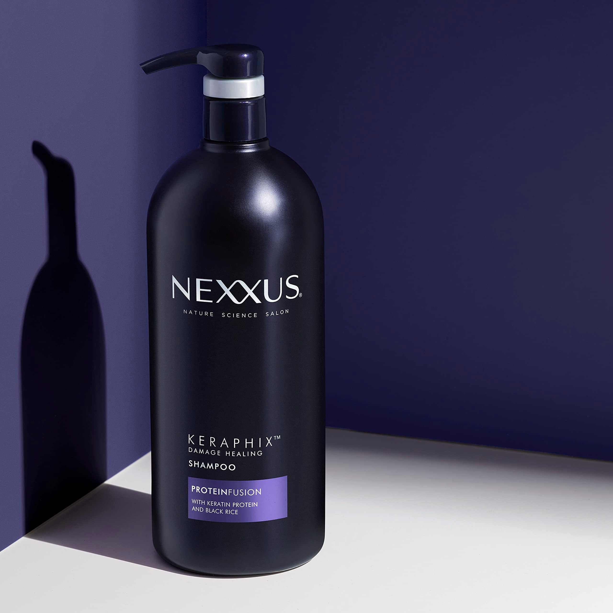 Nexxus silicone-free label closeup emphasizing clean, gentle cleansing