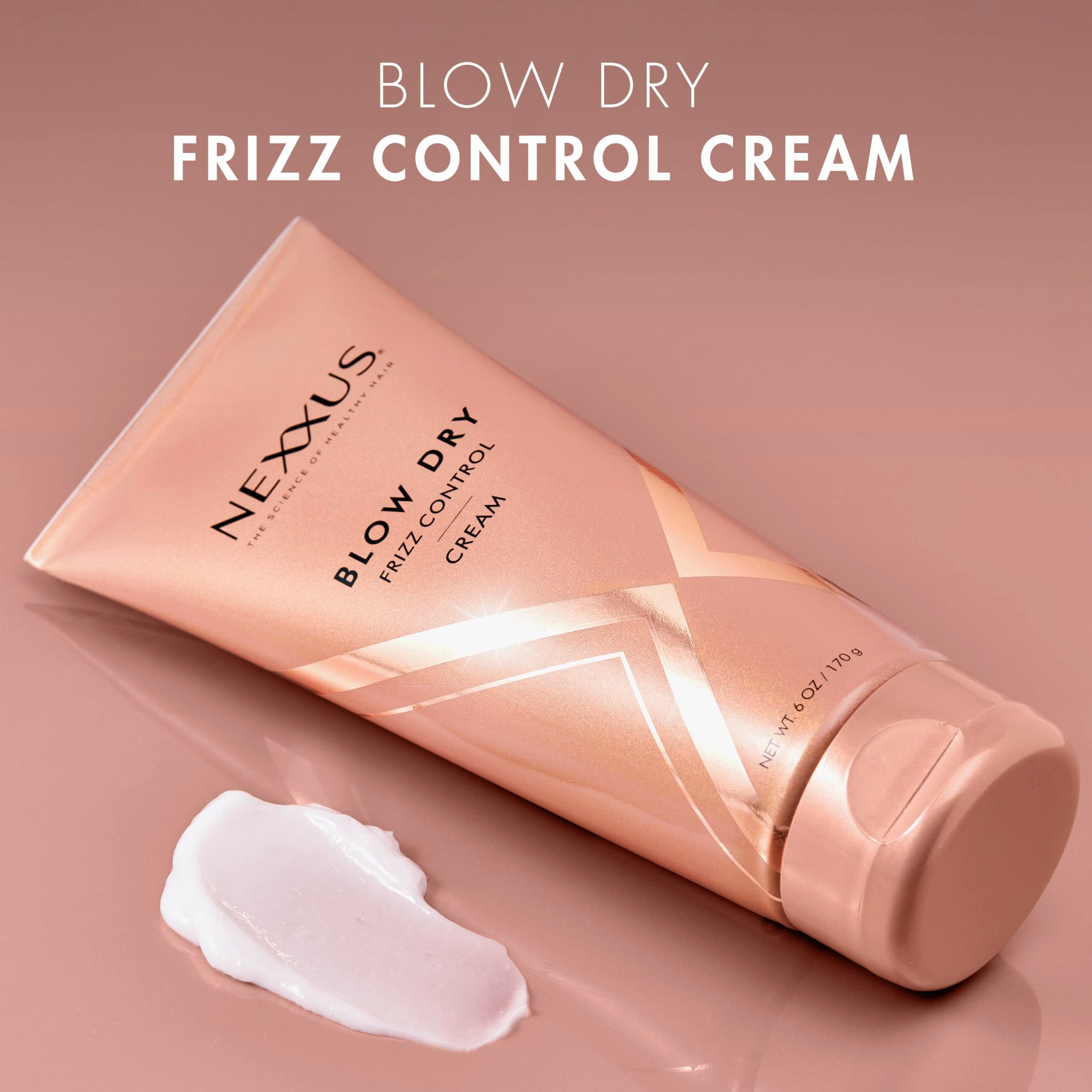 Nexxus frizz-control close-up on shiny healthy-looking hair.