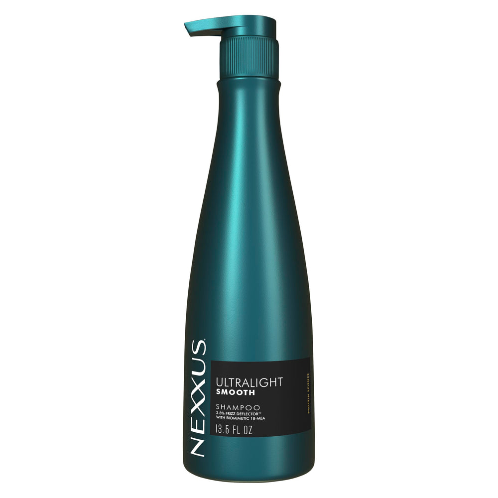 Nexxus Ultralight Smooth Shampoo bottle front view highlights weightless frizz control.