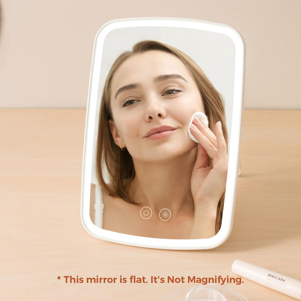 NEZZOE Lighted Makeup Mirror desktop-ready design fits on any surface for easy setup