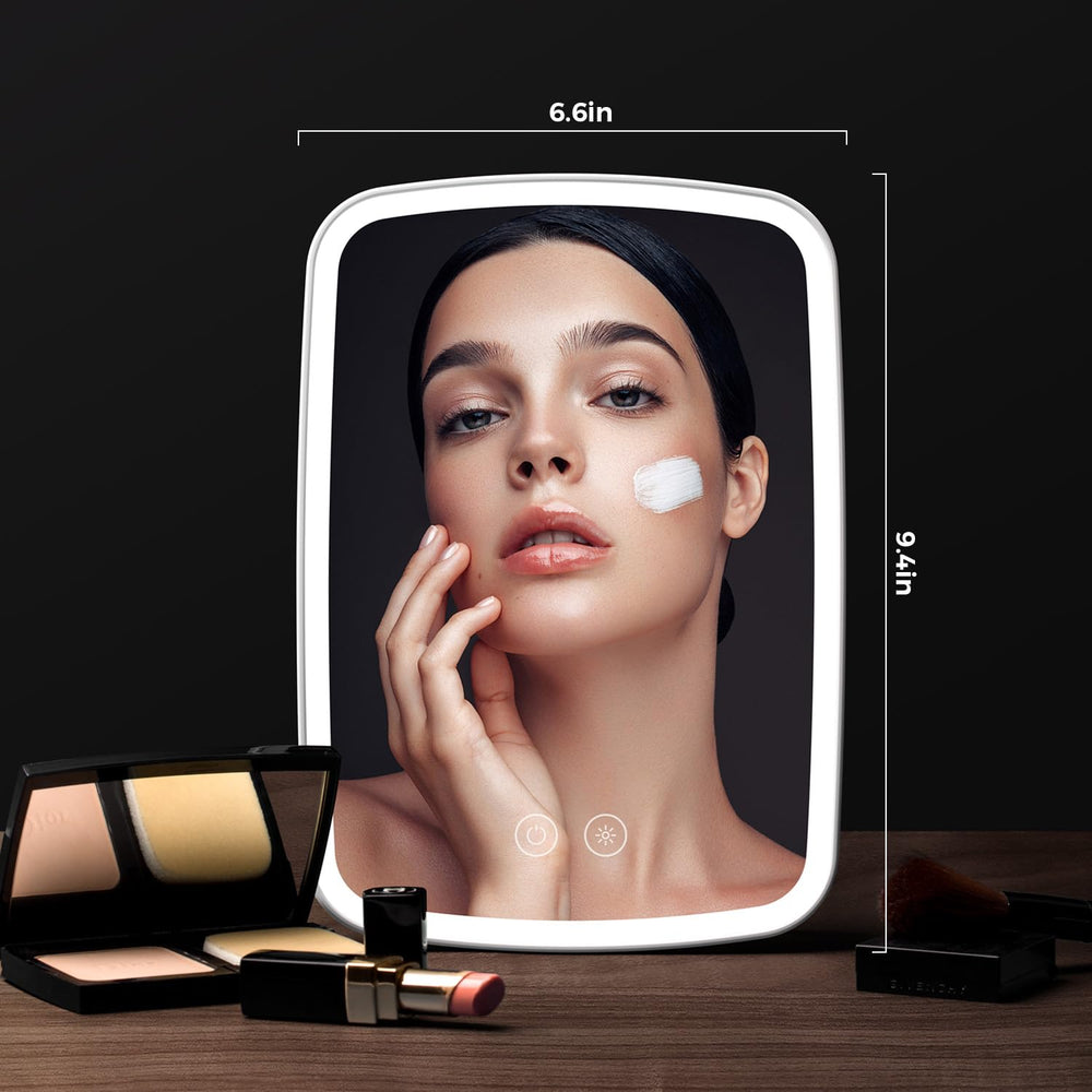 NEZZOE Lighted Makeup Mirror side-angle shows true reflections for skincare