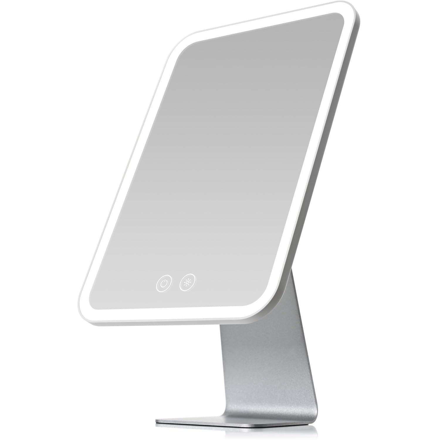 NEZZOE Lighted Makeup Mirror front view with sturdy stand for stable vanity use