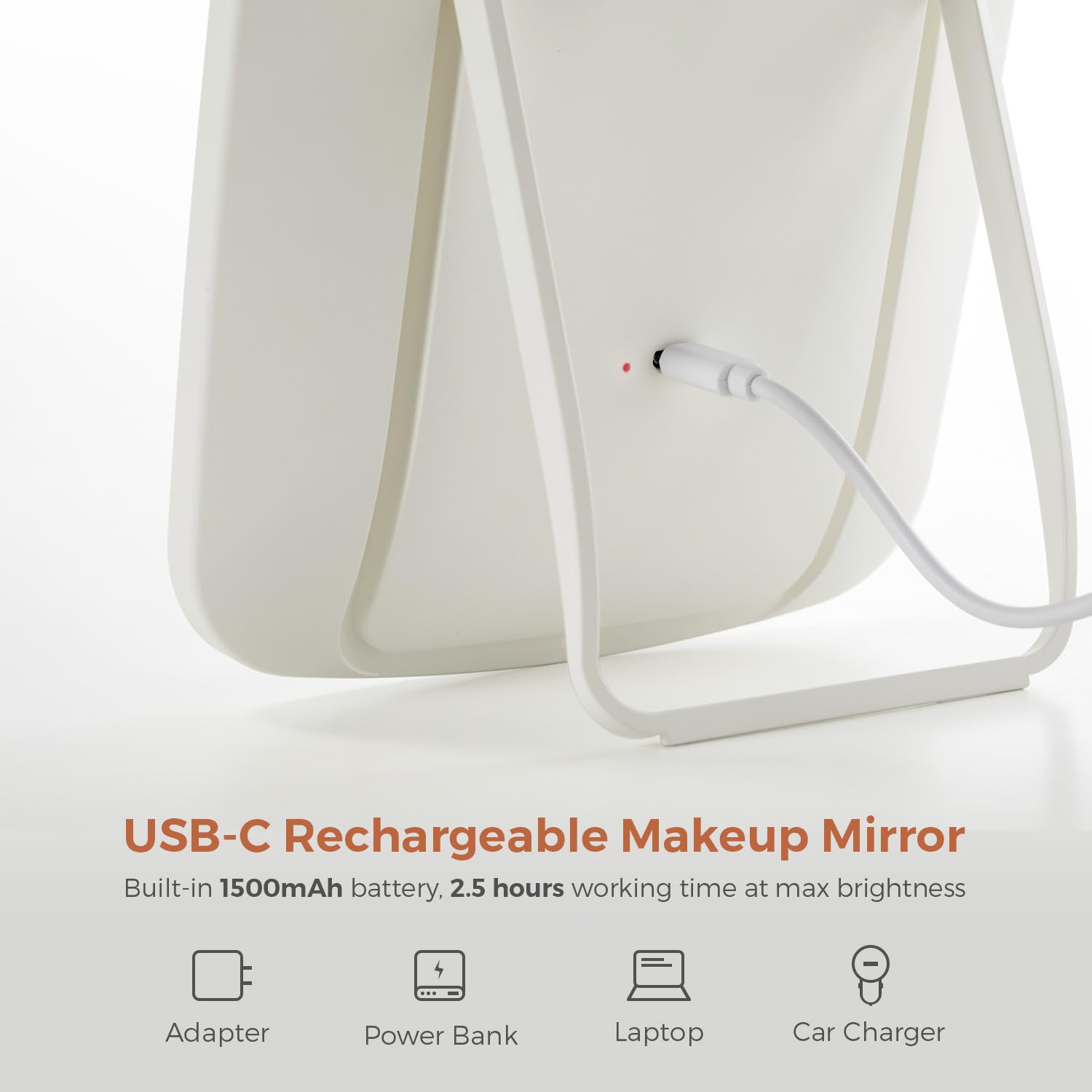 NEZZOE Lighted Makeup Mirror travel-ready compact size for on-the-go touch-ups