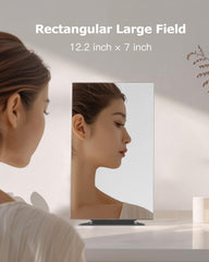 NEZZOE rectangular makeup mirror on countertop ready for daily grooming