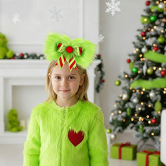 NFAMRZCAR Christmas hair bow green clip enhances outfits for photos.