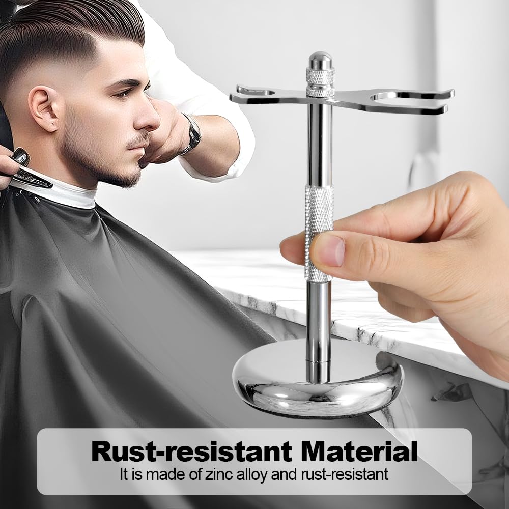 Nfijnlt razor-brush-organizer-on-counter demonstrates elevated air flow for faster brush drying.