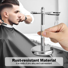 Nfijnlt razor-brush-organizer-on-counter demonstrates elevated air flow for faster brush drying.