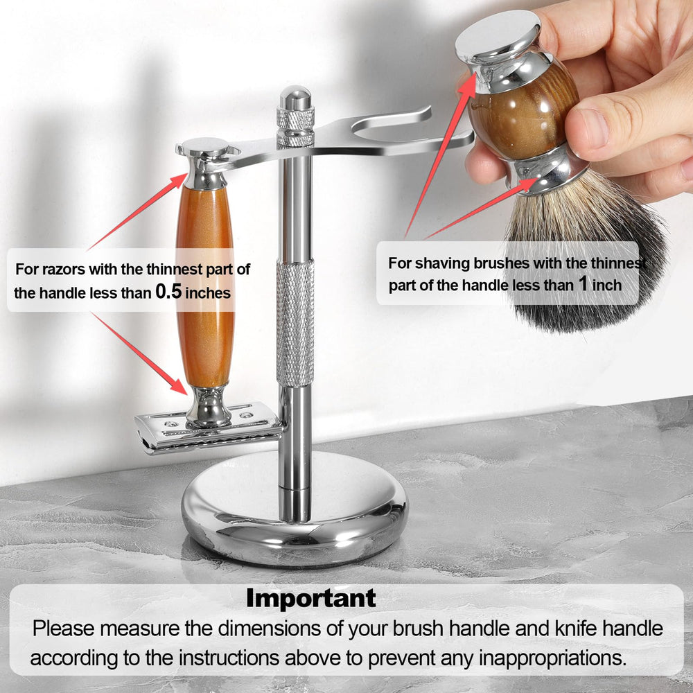 Nfijnlt razor-brush-stand closeup highlighting durable design and space-saving display.