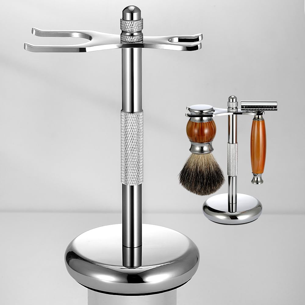 Nfijnlt razor holder metal-base showing sturdy zinc alloy for secure countertop storage.