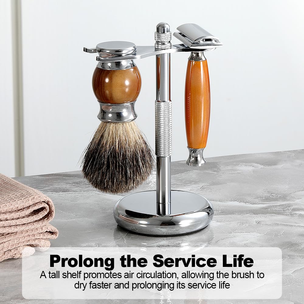 Nfijnlt weighted non-slip-base offers stable support during daily shaving routines.