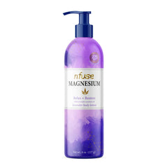 nfuse magnesium lotion lavender bottle for restful relaxation and muscle comfort