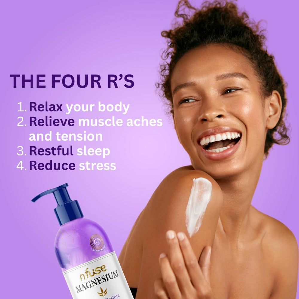 nfuse magnesium lotion relaxation scene suggesting a calming bedtime routine