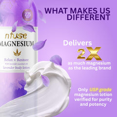 nfuse magnesium lotion texture close-up highlighting non-greasy silky skin feel