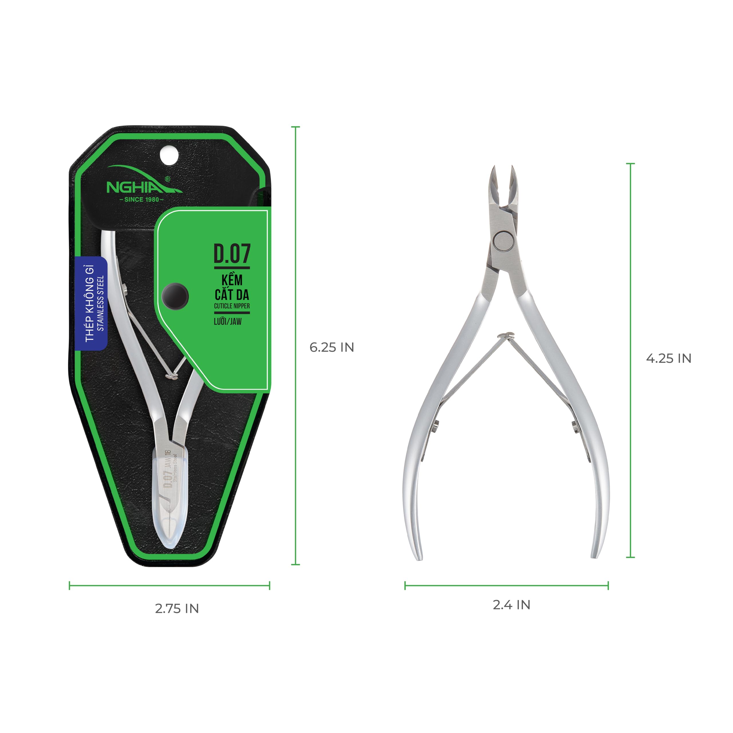 Nghia Cuticle Nipper D-07 Jaw 14 ergonomic handle in use