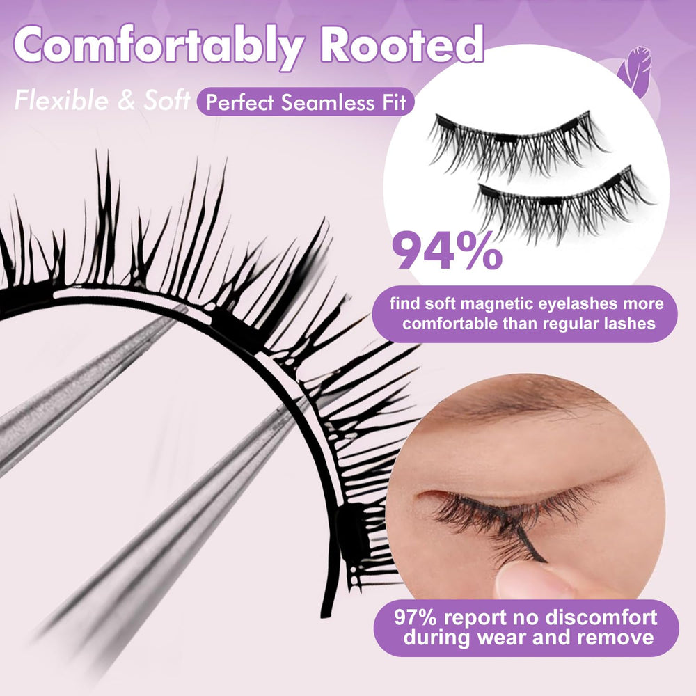 NGWDBA Hunnyfit lashes with applicator shows easy glue-free placement.