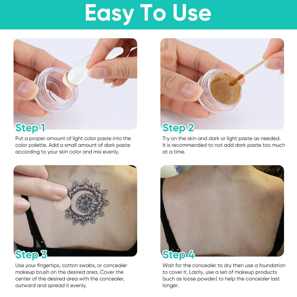 NHZ Tattoo Cover Up Makeup lightweight formula for all-day comfort