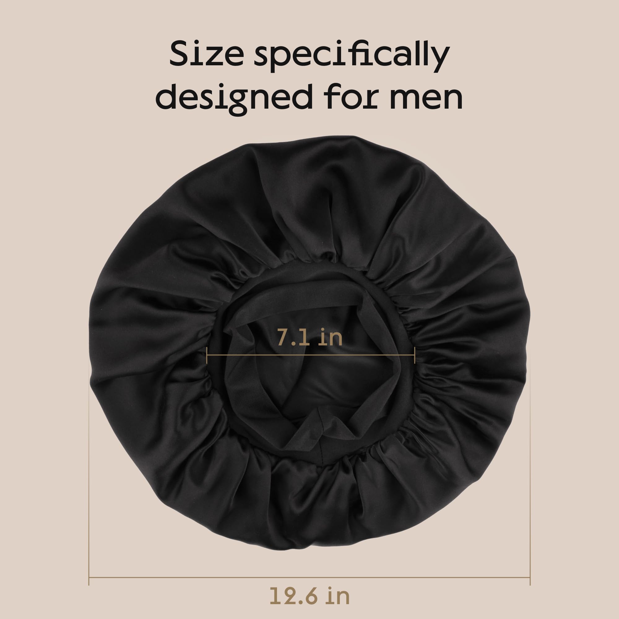Niagara Satin Bonnet elastic-band fit securely around the head.