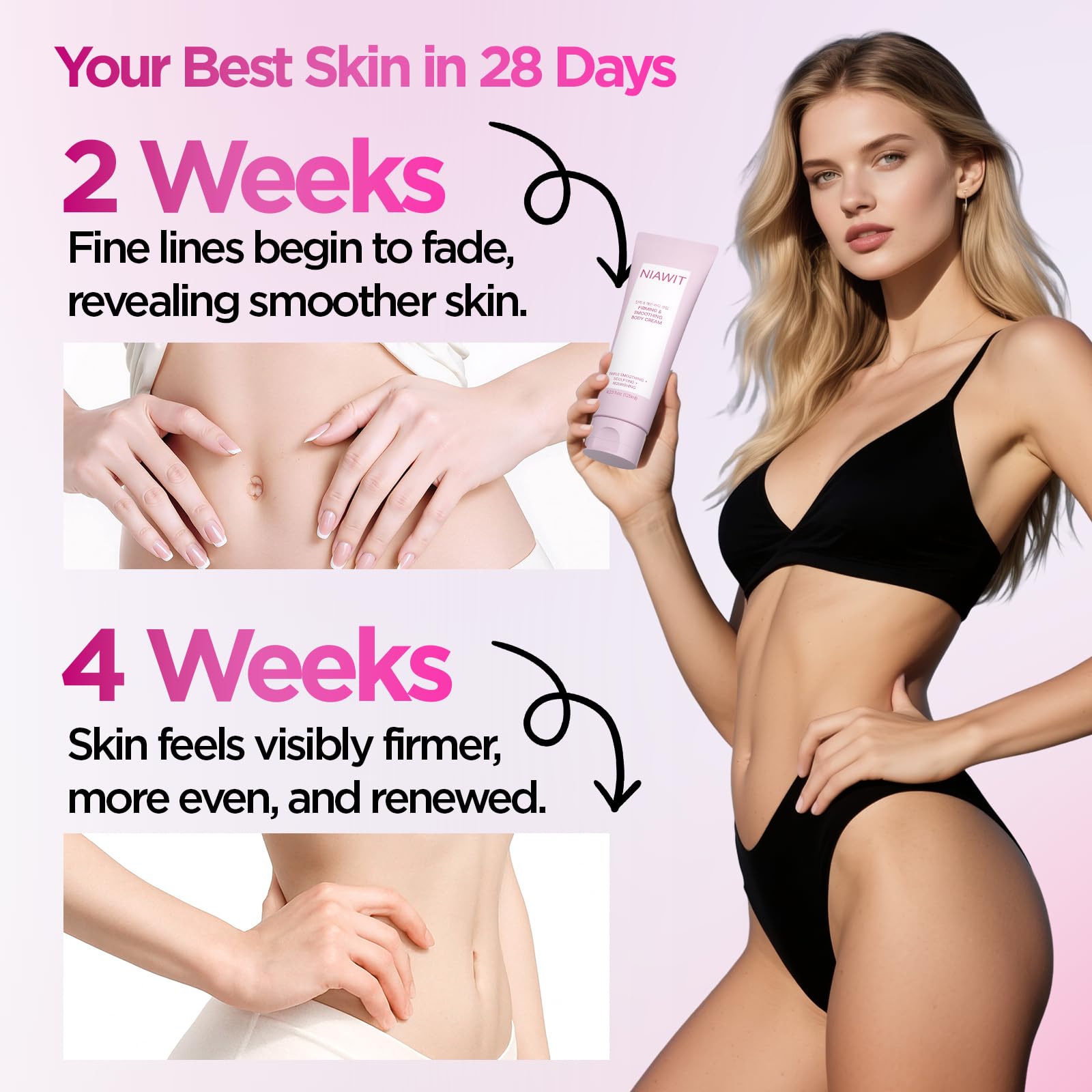 NIAWIT lightweight formula shows quick, non-greasy absorption for daily use