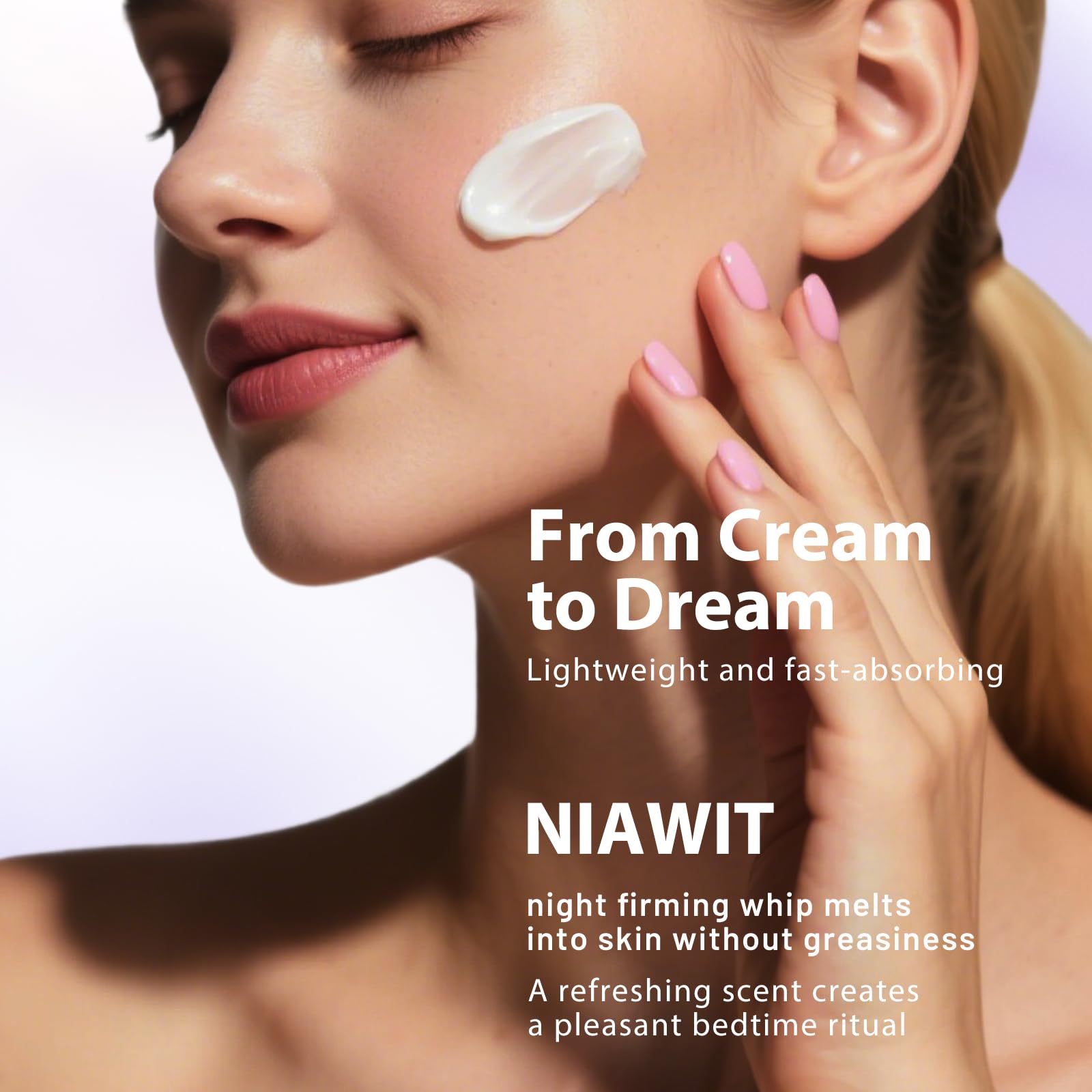 NIAWIT Overnight Toning Body Whip label communicates clinically tested formulation.