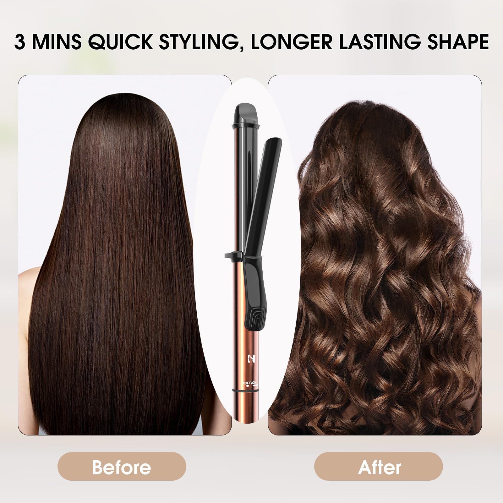 Nicebay curling iron anti-scalding glove included for safer handling