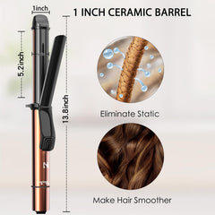 Nicebay curling iron LED display shows temperature for precise control