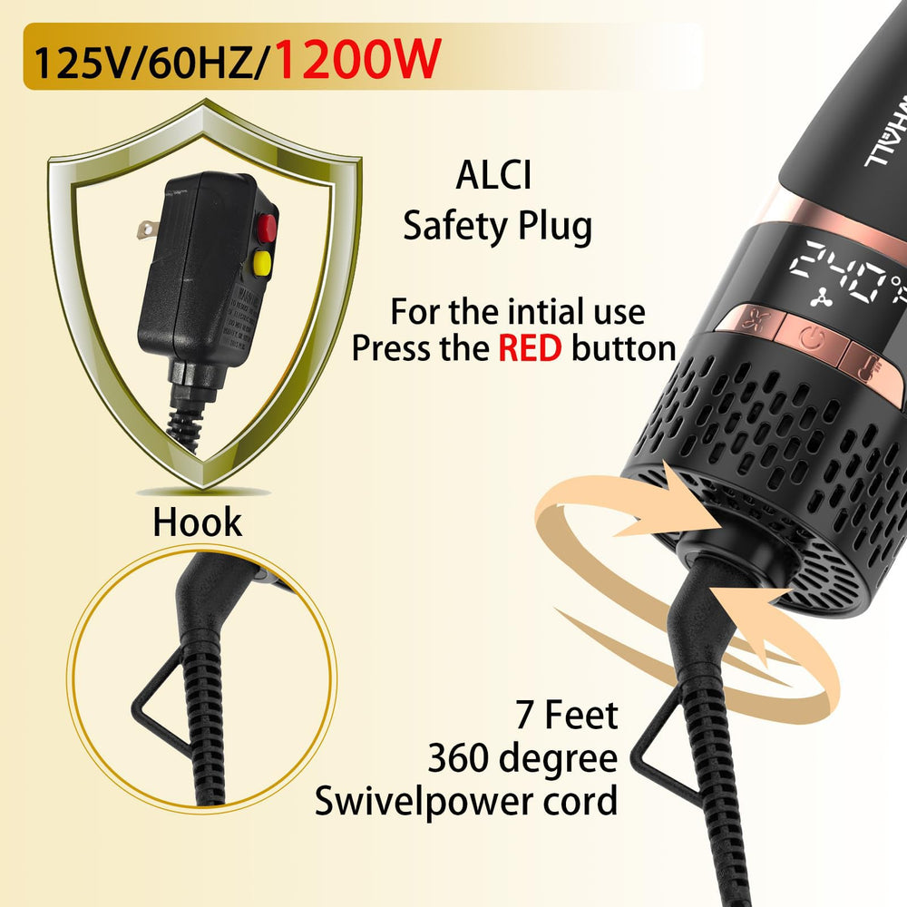Nicebay hair dryer brush 360-degree cord for easier maneuverability during styling