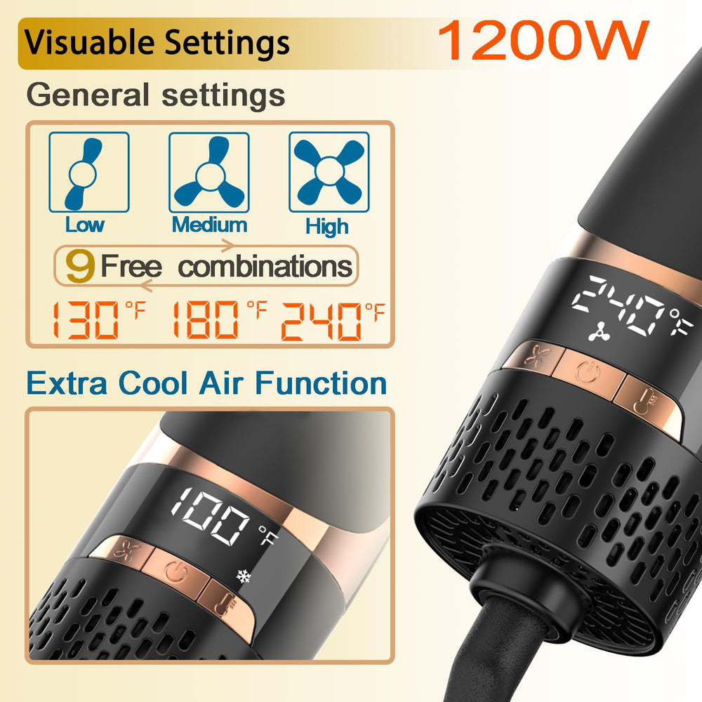 Nicebay hair dryer brush ceramic coating ensures even heat distribution with less damage