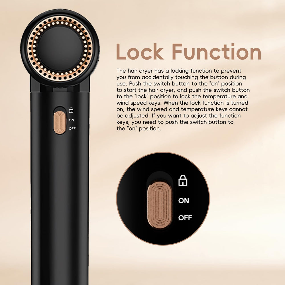Nicebay ionic hair dryer lightweight design visible for easy handling