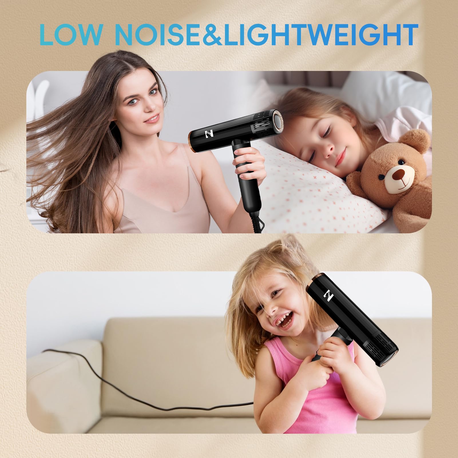 Nicebay ionic hair dryer lock-function switch engaged to prevent accidental changes