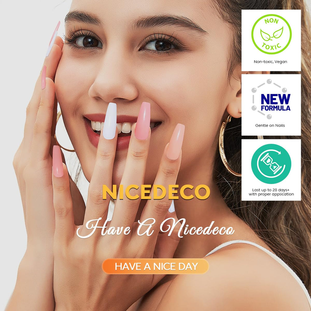 Nicedeco Cruelty-free vegan label on bottle signals ethical, eco-friendly polish.