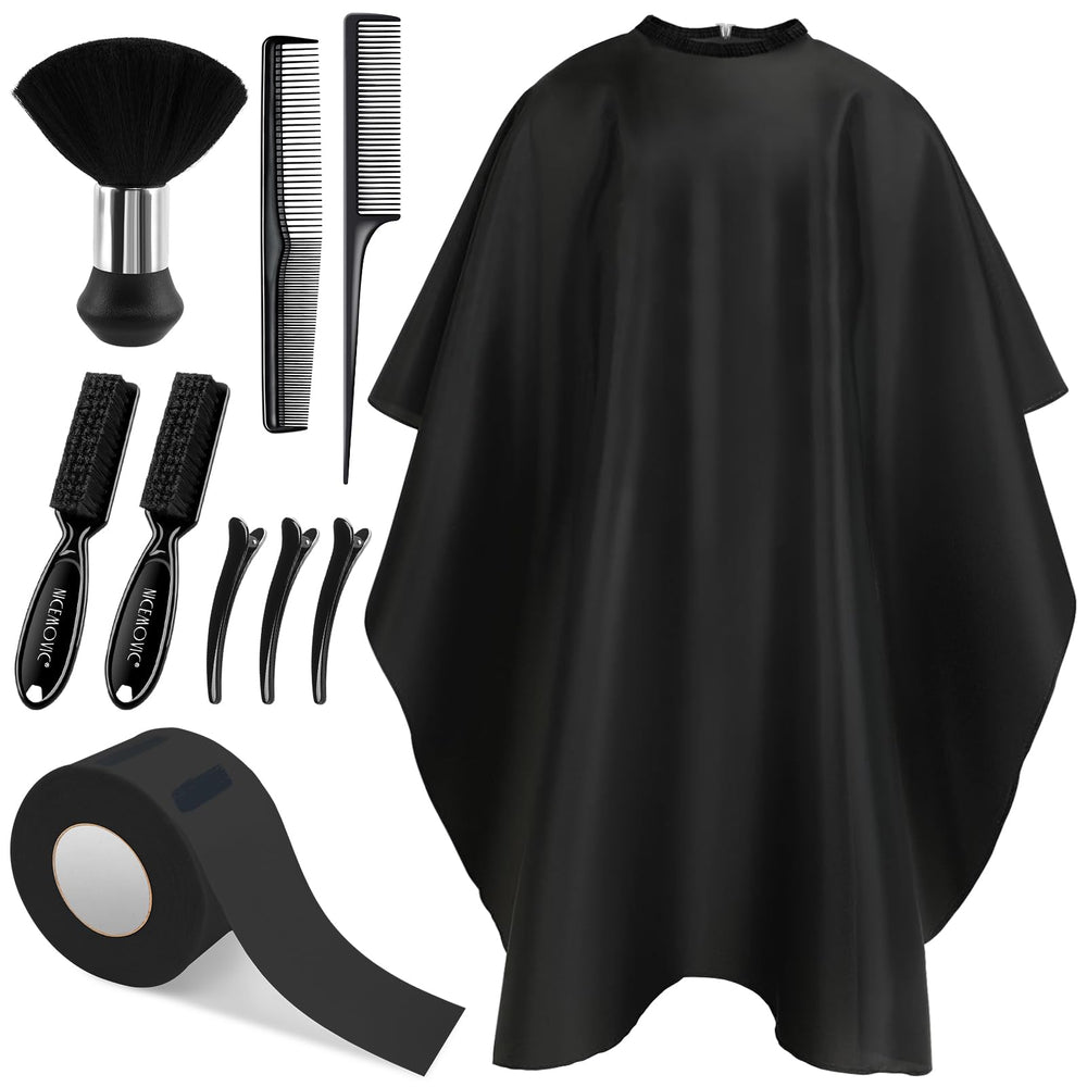 NICEMOVIC 10 in 1 barber cape with neck duster, complete salon kit for efficient haircuts