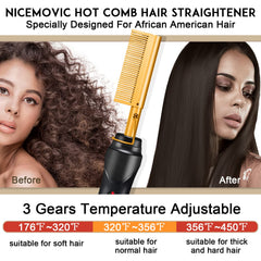 NICEMOVIC straightener glides for shiny, smooth hair.