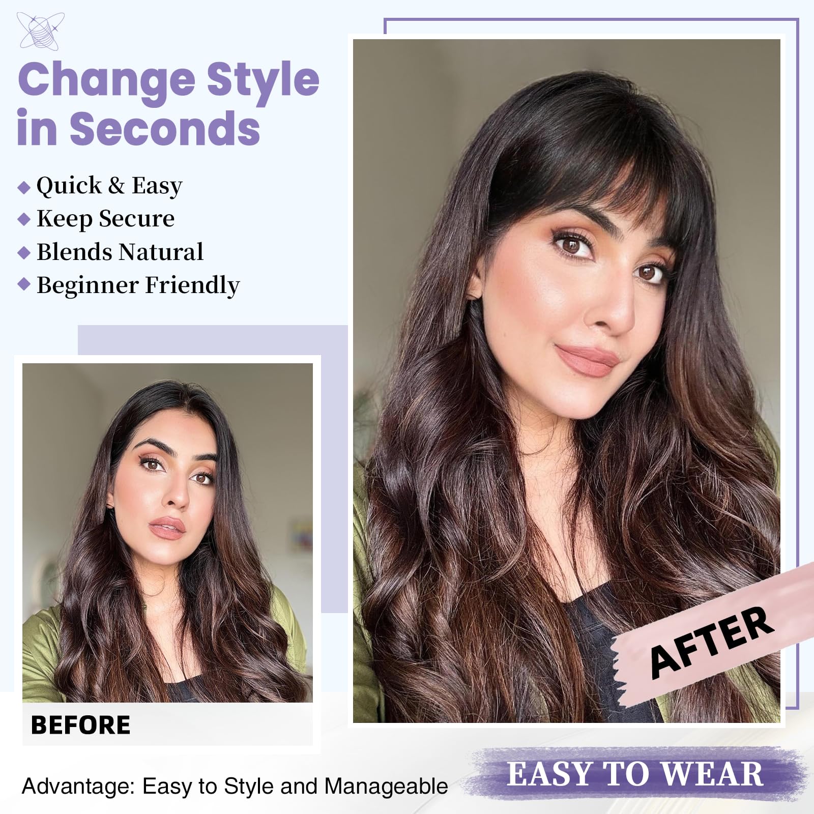 Niceone Hair care steps image shows misting and cool-dry to restore volume.