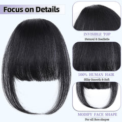 Niceone Hair clip-on assembly near hairline emphasizes quick, damage-free fringe attachment.