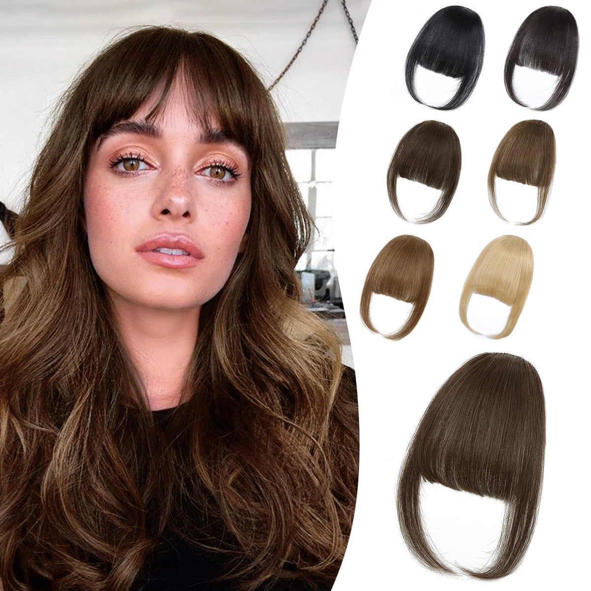 Niceone Hair Wispy Bangs clip-on design secures easily for daily wear