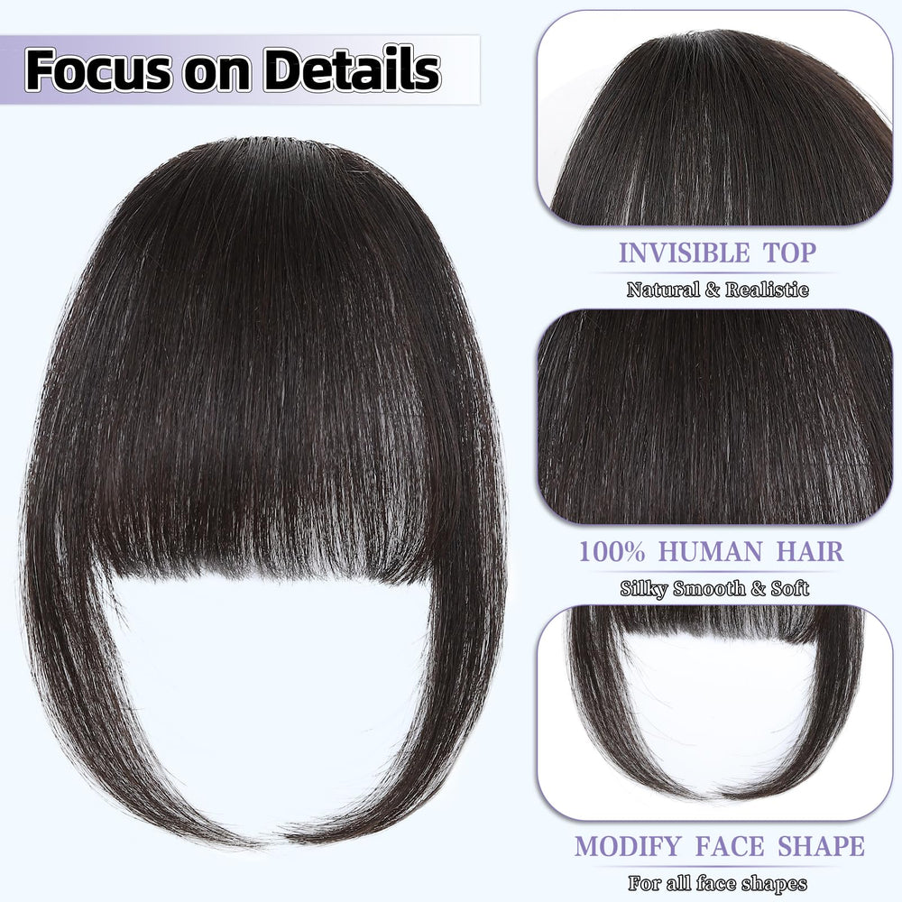 Niceone Hair wispy bangs feathered-fringe detail highlights soft edge finish