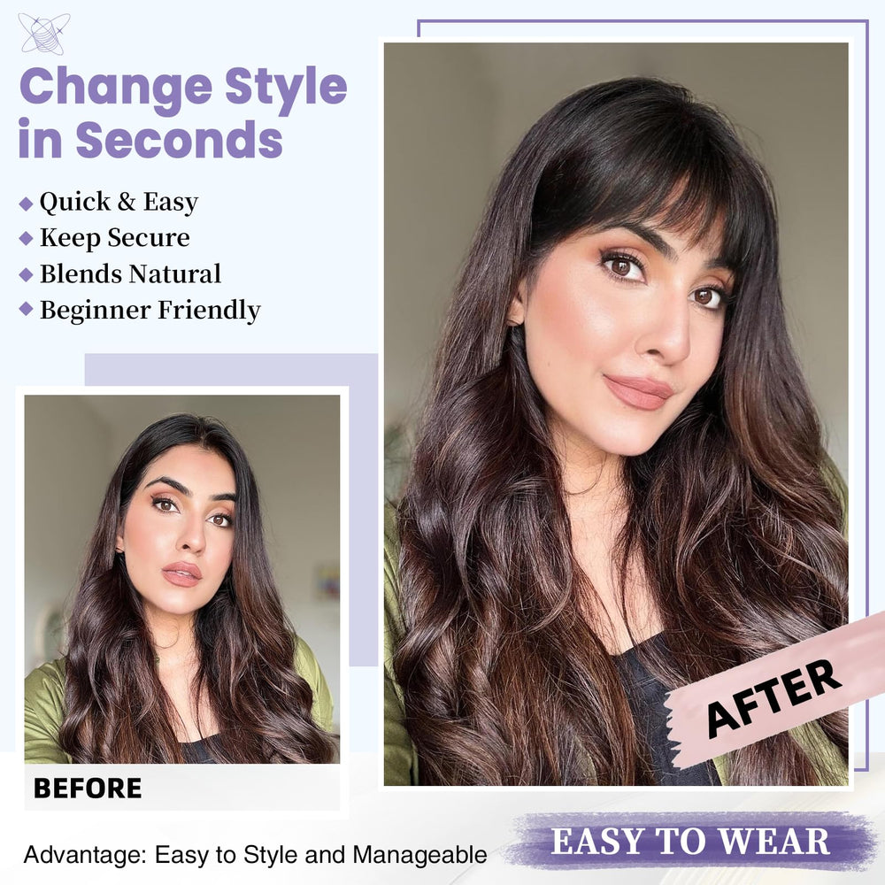 Niceone Hair Wispy Bangs heat-friendly styling with low-heat tools for customization