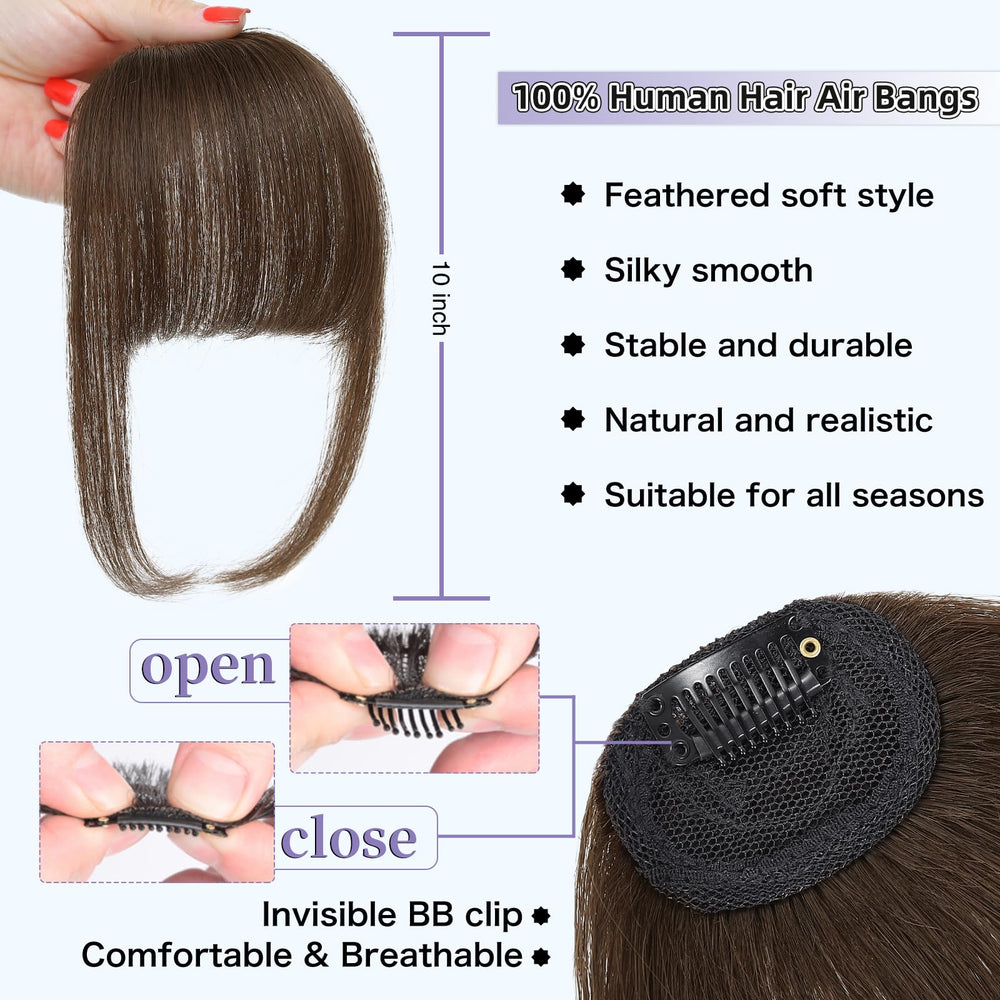 Niceone Hair Wispy Bangs soft layered fringe close-up feathered edges
