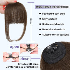 Niceone Hair Wispy Bangs soft layered fringe close-up feathered edges