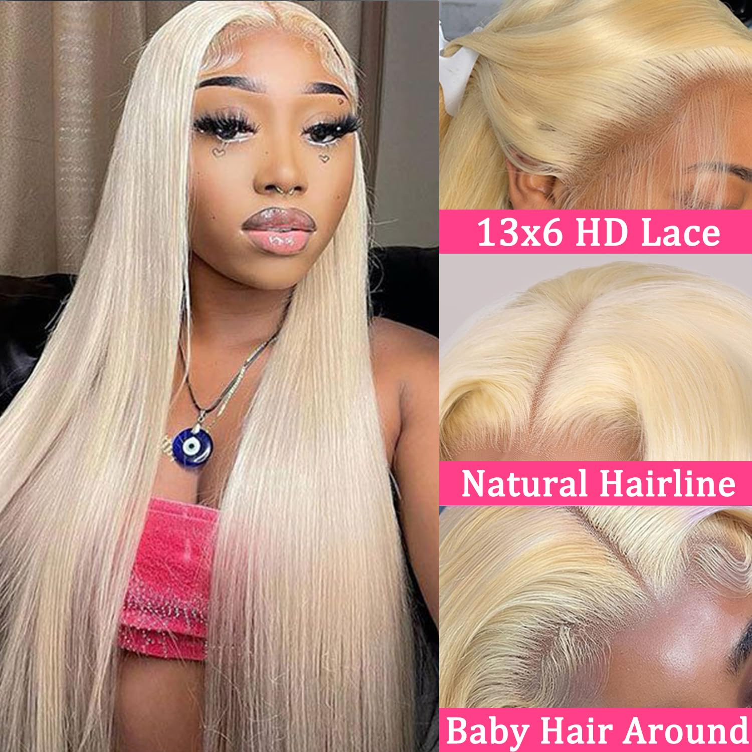 NICILK 613 lace-front wig Brazilian virgin hair close-up for fullness