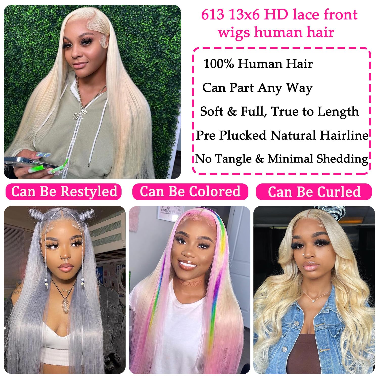 NICILK 613 lace-front wig HD lace blends with scalp for invisibility