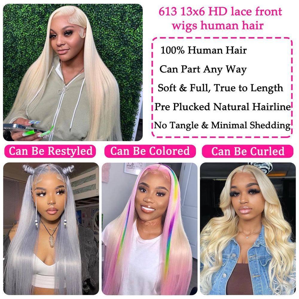 NICILK 613 lace-front wig HD lace blends with scalp for invisibility
