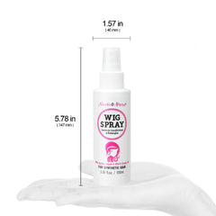 Nicole & Alyssa wig spray hydrates dull fibers for lightweight moisture