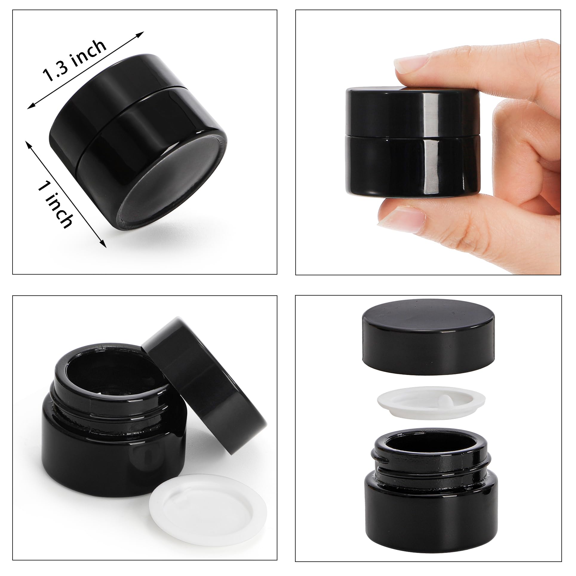 Nicunom UV protected black glass jar protects cosmetic ingredients