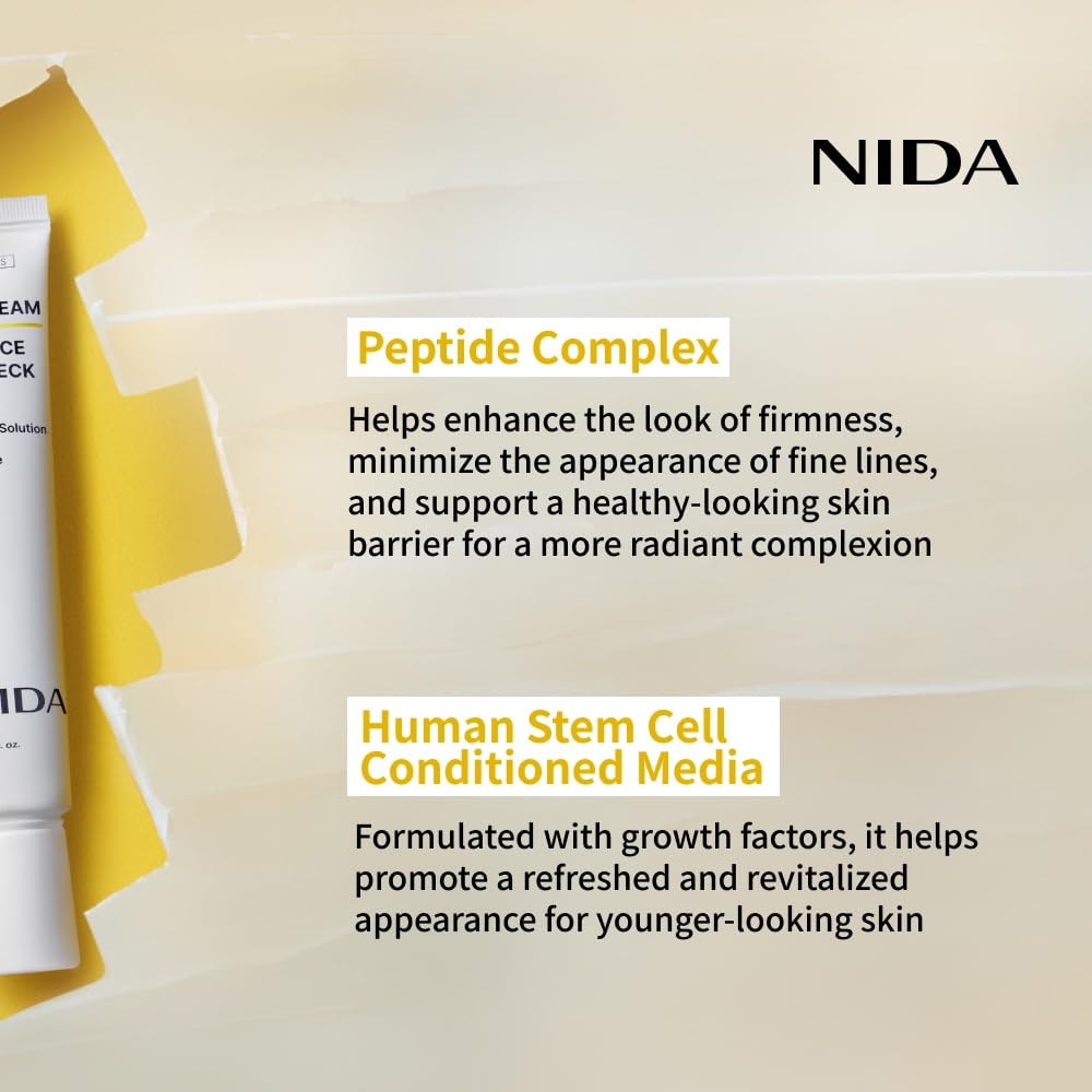 NIDA Revive eye cream application spread reveals creamy consistency for face and neck