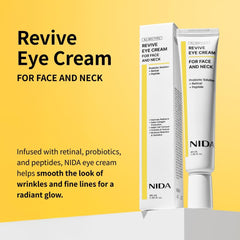 NIDA Revive eye cream texture closeup highlights probiotic formula for balanced skin