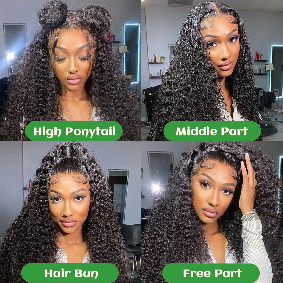 Nidoneld natural middle part styling with 6-inch deep part space.
